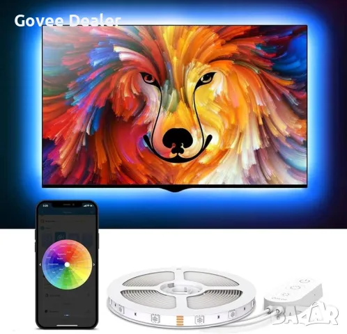 Govee H6181 RGB LED TV Backlight Strip Light, снимка 1