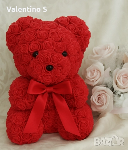 Мече от рози – Перфектният подарък за всеки повод! 🌹🧸, снимка 2 - Изкуствени цветя - 52564960