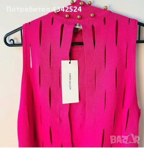 KAREN MILLEN pink top /S/, снимка 3 - Потници - 48499993