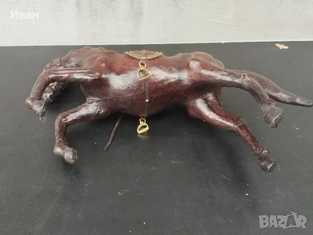 Ретро Кожена фигурка на Кон , снимка 10 - Антикварни и старинни предмети - 50243121