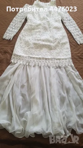 Бяла рокля от брюкселска дантела, снимка 2 - Детски рокли и поли - 50374880