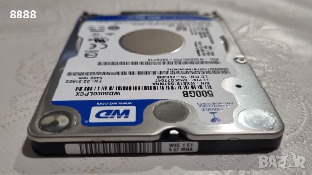 Western Digital хард диск за лаптоп 500 GB, снимка 5 - Твърди дискове - 46089883