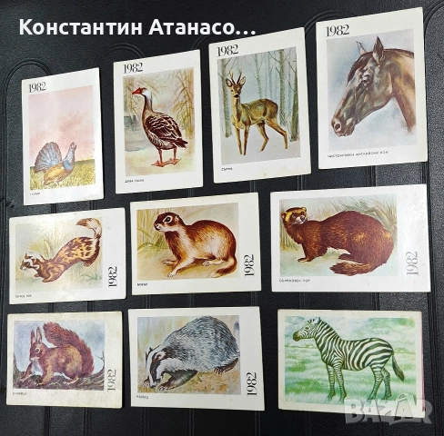 Стари календарчета на животни от 80'те год.