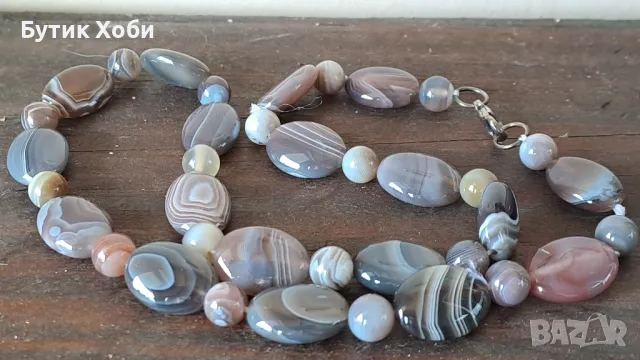 Гердан от естествен ахат ,,Ботсвана,,, снимка 7 - Антикварни и старинни предмети - 49618671