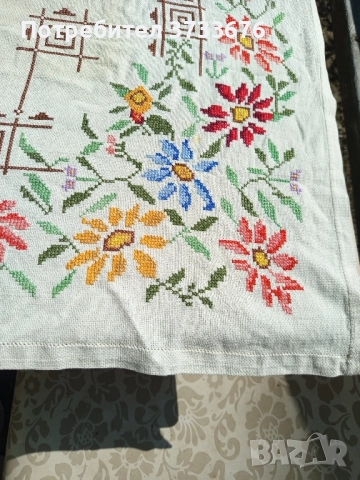 Уникална везана ленена покривка. 12 цвята!!