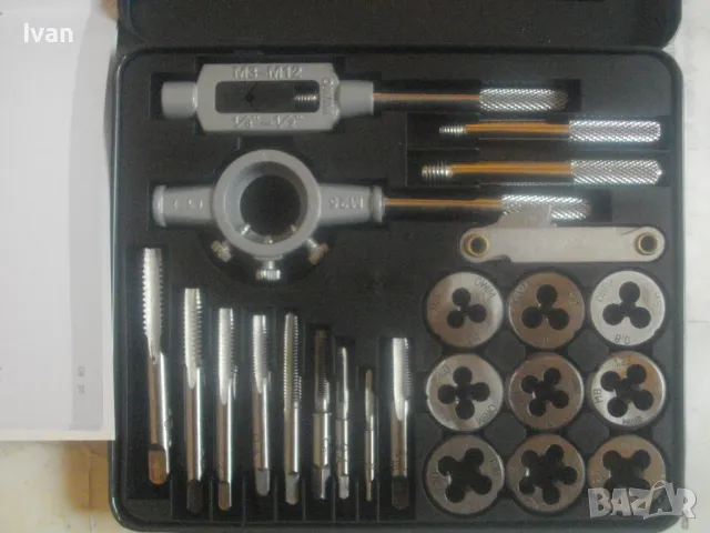 НОВ ПЪЛЕН КОМПЛЕКТ РЕЗБОНАРЕЗНИ МЕТЧИЦИ И ПЛАШКИ М3-М12 В МЕТАЛНА КУТИЯ PARKSIDE ЗА РЕЗБИ, снимка 11 - Други инструменти - 49775266