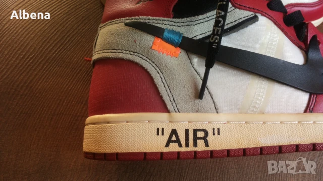 Off-White × Nike Air Jordan 1 Retro High The Ten "Chicago" AA3834-101 Размер EUR 44/UK 9 41-14-S, снимка 5 - Кецове - 50462998