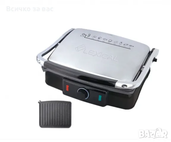 Тостер преса за сандвичи и грил, Lexical LSM-2507, 2200W, гранитни плочи