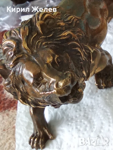 Бронзова фигурка на 🦁 лъф 17953, снимка 11 - Колекции - 54179540