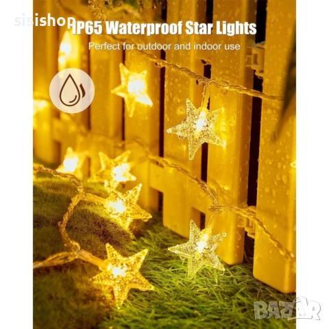 Декоративен LED гирлянд с 20 светещи звездички (3 м) 4785, снимка 3 - Лед осветление - 53976907