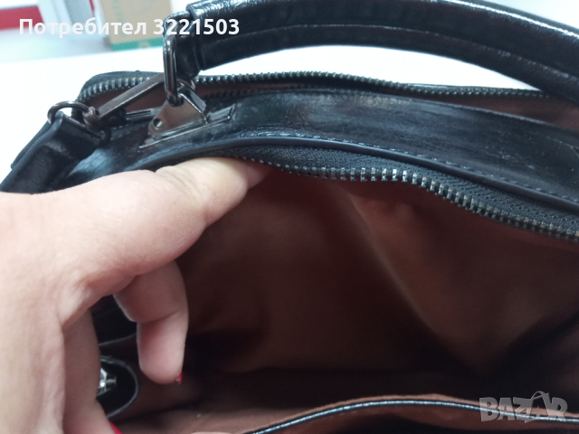 Черна чантичка с дълга и къса дръжка, снимка 1 - Чанти - 45041744