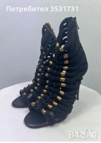 Balmain черни сандали размер 38 - нови, снимка 6 - Сандали - 53398952