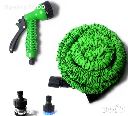 Разтегателен градински маркуч с накрайник за поливане на градина, снимка 7 - Напояване - 53992677
