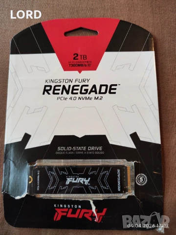 SSD 2TB Kingston FURY RENEGADE M.2 SFYRD/2000G, снимка 7 - Твърди дискове - 54092286