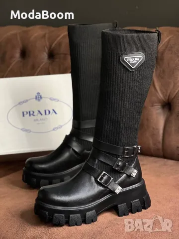 Prada дамски черни ботуши , снимка 5 - Дамски ботуши - 48452694