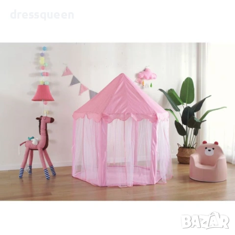 4755 Сгъваема Детска Палатка 'Замък' – Просторнa Къщичка за Игра с Височина 135 см, снимка 4 - Други - 53811738