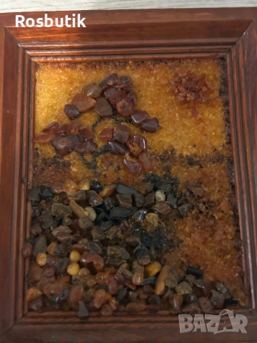 Старинна  съветска картина  с кехлибар , снимка 5 - Картини - 53353127