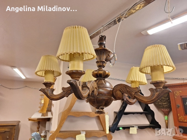 Винтидж полилей дъб масив , снимка 5 - Полилеи - 51780421