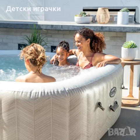 Надуваемо джакузи Intex PureSpa Chevron Deluxe,6 места,239 х 71см,бял, снимка 9 - Други - 49899457