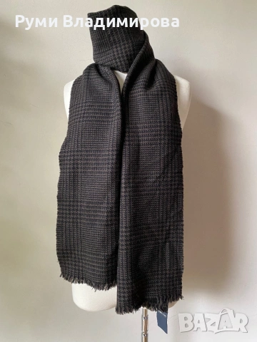 Мъжки шал Mario Conti от 100 % вълна, с етикет, снимка 2 - Шалове - 53909003