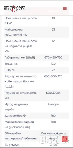 Камина с водна риза за вграждане Gerkand GK18, снимка 2 - Други стоки за дома - 48942341