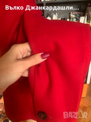 Кокетно късо червено палто Marc O'Polo (вълна и кашмир), размер 36, снимка 7 - Палта, манта - 53769095