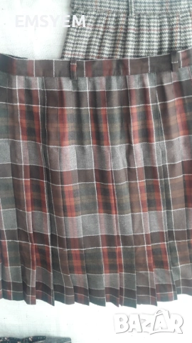 Пола на плисе , каре. Пола на плисе - пепит, снимка 3 - Рокли - 47283730