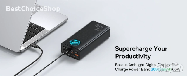 Baseus Power Bank 26800mAh 65W – бързо зареждане, 5 изхода. Baseus, модел PPLG2-65., снимка 7 - Външни батерии - 53792065