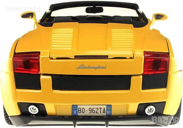 1:18 Метални колички: Lamborghini Gallardo Spyder - Bburago Gold, снимка 4 - Колекции - 45143554