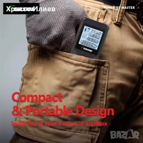 Лазерна ролетка Електронна дигитална с дисплей 120м обхват далекомер рулетка, снимка 6 - Други инструменти - 52686374