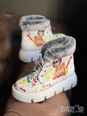 дамски боти с пух 