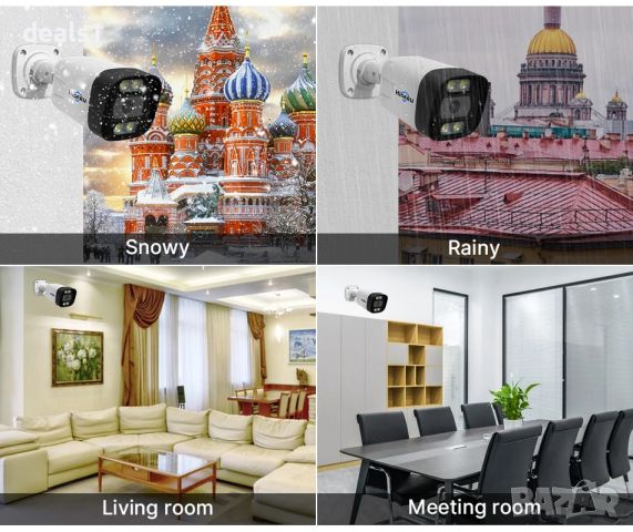 Hiseeu 4K POE IP CCTV IP66 Водоустойчива Охранителна Камера XMeye Pro APP, снимка 7 - IP камери - 46621152