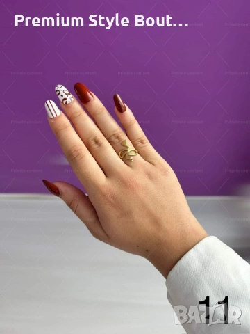 Хубав дамски златист пръстен тип змия от медицинска стомана, снимка 4 - Пръстени - 53898805