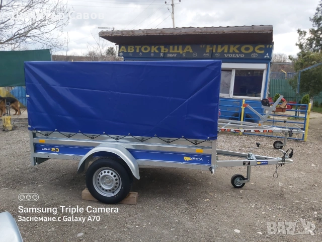 Туристическо, самосвално ремарке VESTA LIGHT 23 с брезент и шпригли Н-120