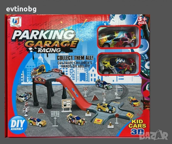 Комплект състезателна писта, с две прибиращи се малки коли, снимка 3 - Коли, камиони, мотори, писти - 53921665