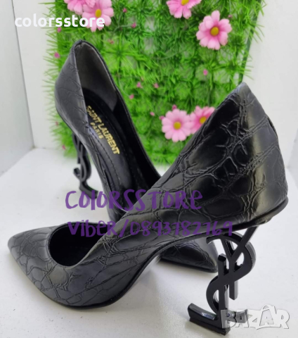 Черни обувки на ток YSL кодVL57E, снимка 1 - Дамски обувки на ток - 44985988