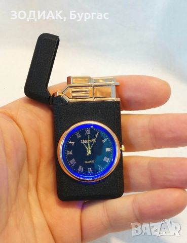 НОВА Газова Запалка с Часовник, снимка 3 - Запалки - 31198083