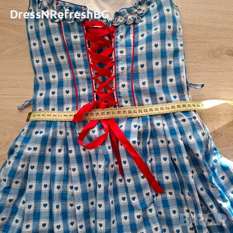 Баварски комплект Dirndl рокля с престилка Cottagecore XS , снимка 4 - Рокли - 53816579