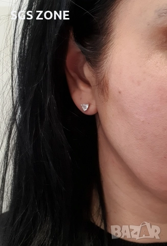Сребърни обеци с прозрачен топаз, снимка 2 - Обеци - 52875177