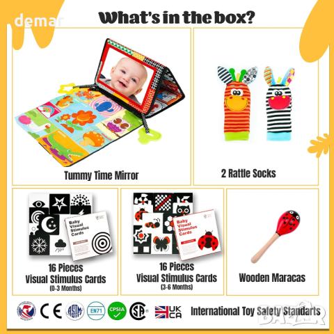 Little Learner Empire Комплект бебешки сензорни играчки, 36 части, подарък за новородено , снимка 4 - Образователни игри - 44993562