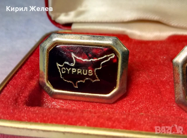 DIAMOND CUT 22CT. GOLD PLATED MADE in ENGLAND Старинни ЕМАЙЛИРАНИ ПОЗЛАТЕНИ БУТОНЕЛИ CYPRUS 33120, снимка 4 - Антикварни и старинни предмети - 51371681