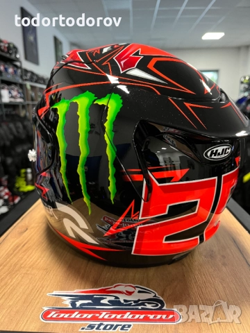 Мото Каска HJC RPHA 12 PRO Monster Energy Fabio Quartaro Motogp,XS, снимка 3 - Аксесоари и консумативи - 52002006