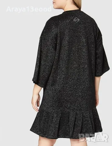Replay Дамска Макси памучна пролетно-лятна рокля, черна със златиста нишка, снимка 3 - Рокли - 50127237