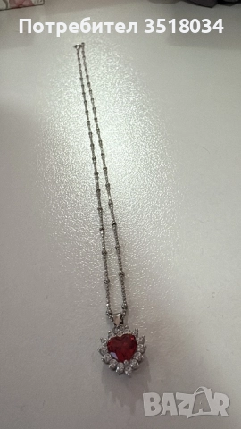 Нежно сребърно колие, снимка 3 - Колиета, медальони, синджири - 52679420