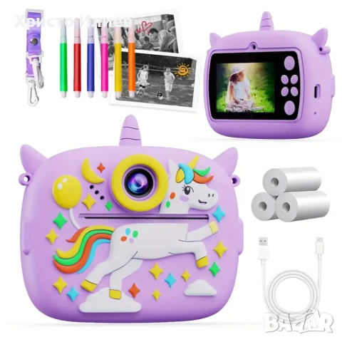 Детска камера с функция за печат Детски фотоапарат с дисплей за моментни снимки, снимка 13 - Други - 49857628