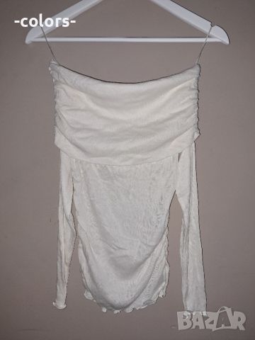 Блуза с голи рамене Zara, снимка 4 - Блузи с дълъг ръкав и пуловери - 46417945