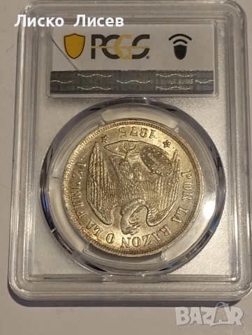 Чили 1 песо 1875г., снимка 4 - Нумизматика и бонистика - 53960309