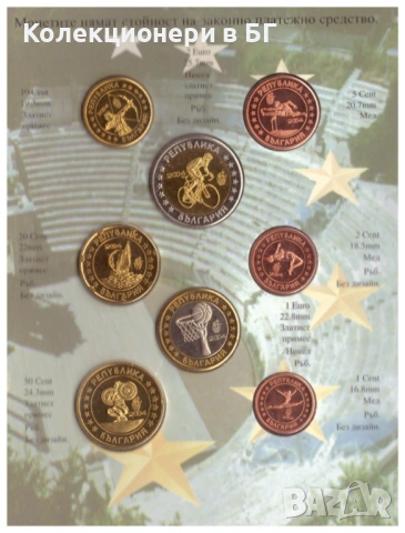 СЕТ С ОСЕМ ❗️ ПРОБНИ ❗️ БЪЛГАРСКИ ЕВРОМОНЕТИ 2004 ГОДИНА, снимка 3 - Нумизматика и бонистика - 53666398