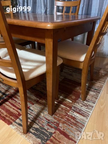 Трапезна маса Явор , шест стола , холна маса, снимка 1 - Маси - 45407009