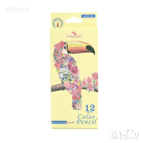 5879 Цветни моливи за рисуване 12 цвята, триъгълен корпус, снимка 3 - Ученически пособия, канцеларски материали - 50304309